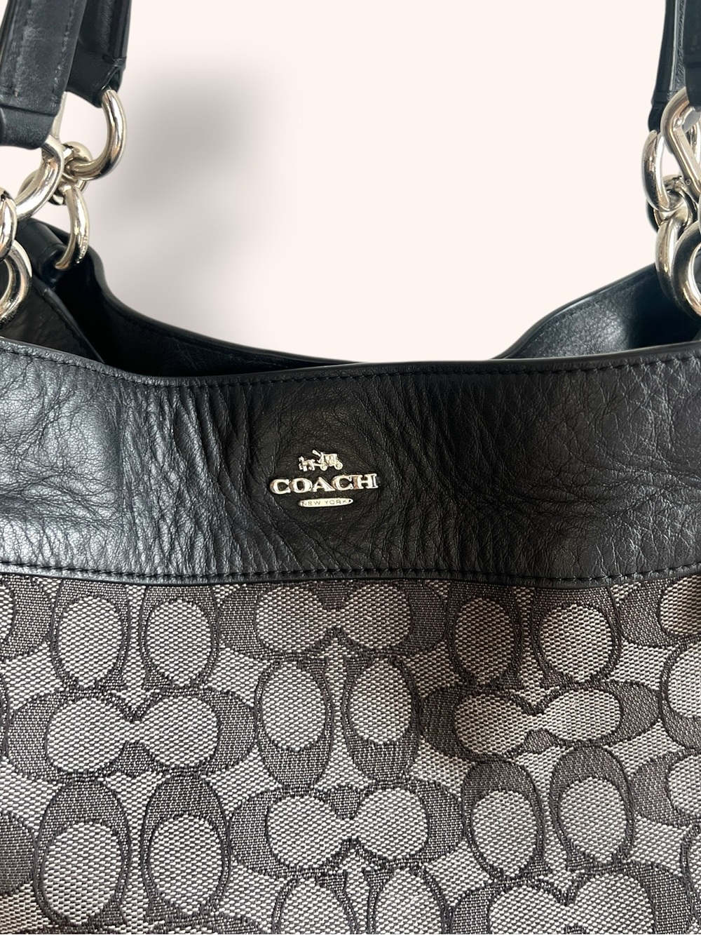 Coach Lexy Shoulder Bag Monogram Signature F57612 BLACK, Shoulder Tote - Picture 6 of 9